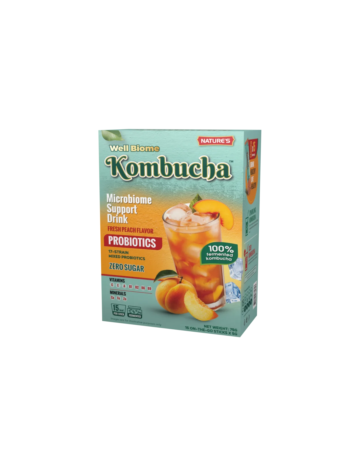 Kutija Well Biome Kombucha — Breskva
